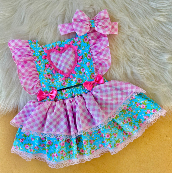 Romper quadriculado rosa